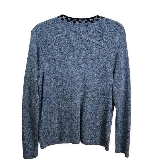 South Cotton Vintage Hand Loomed In Bolivia Full Zip Cardigan Sweater Size M - Picture 2 of 5